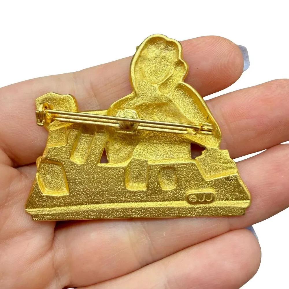 Vintage Jewelry Working Lady Brooch Working Pin